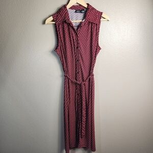 Mossimo Womens |M| Red Floral Sleeveless Buttonfront Shirtdress w/Waist Belt